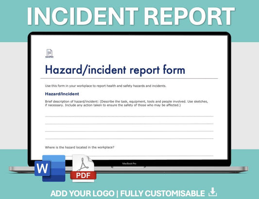 Incident/Hazard Report Form Editable Template Safety Business