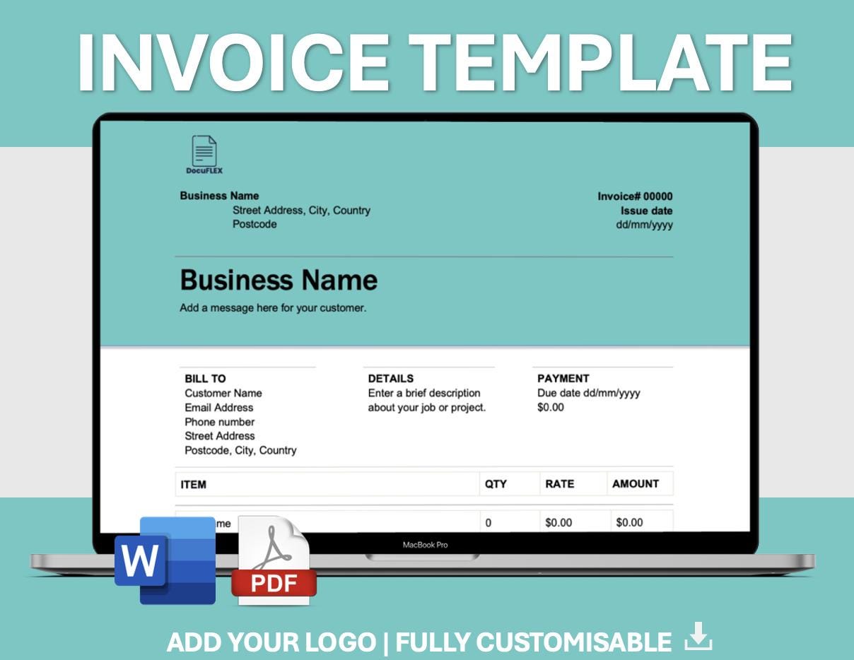 Invoice Form Editable Template Small Business Safety Documents