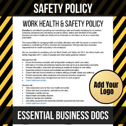 Work Health and Safety Policy Template | Workplace Compliance & Safety