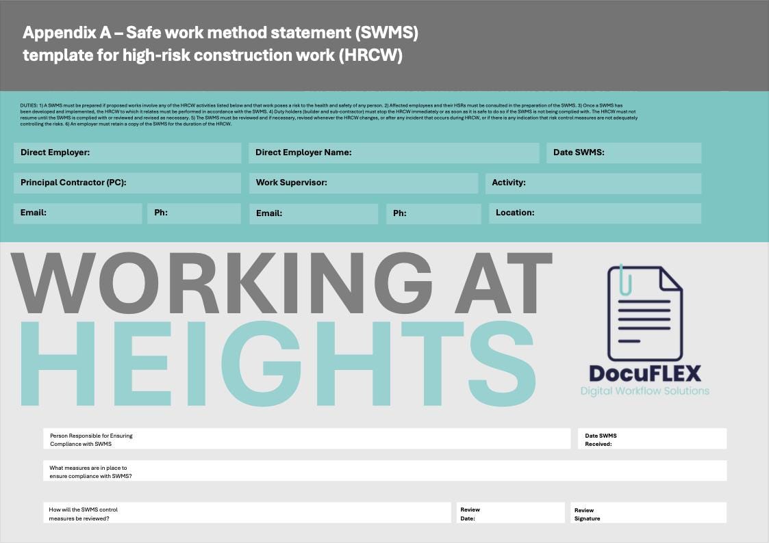 Electrician SWMS Bundle | 10 Safe Work Method Statements | WHS Compliance | Editable Safety Templates