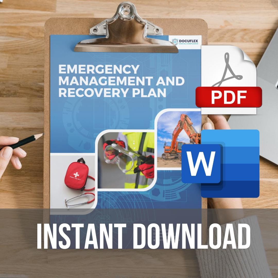 Emergency Management & Recovery Plan Template | Business Continuity and Crisis Preparedness 26 pages! Safety