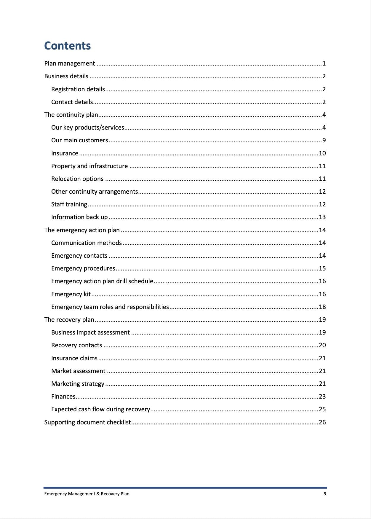 Emergency Management & Recovery Plan Template | Business Continuity and Crisis Preparedness 26 pages! Safety