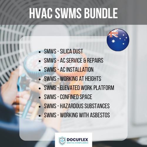 HVAC SWMS Bundle | 8 Safe Work Method Statements | WHS Compliance | Editable Safety Templates