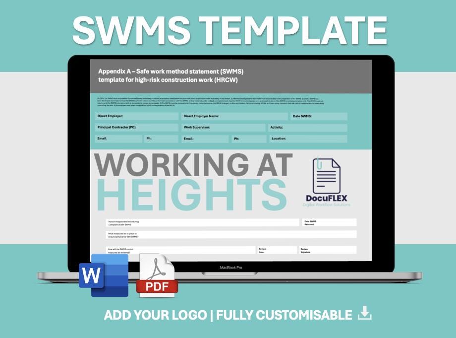 HVAC SWMS Bundle | 8 Safe Work Method Statements | WHS Compliance | Editable Safety Templates